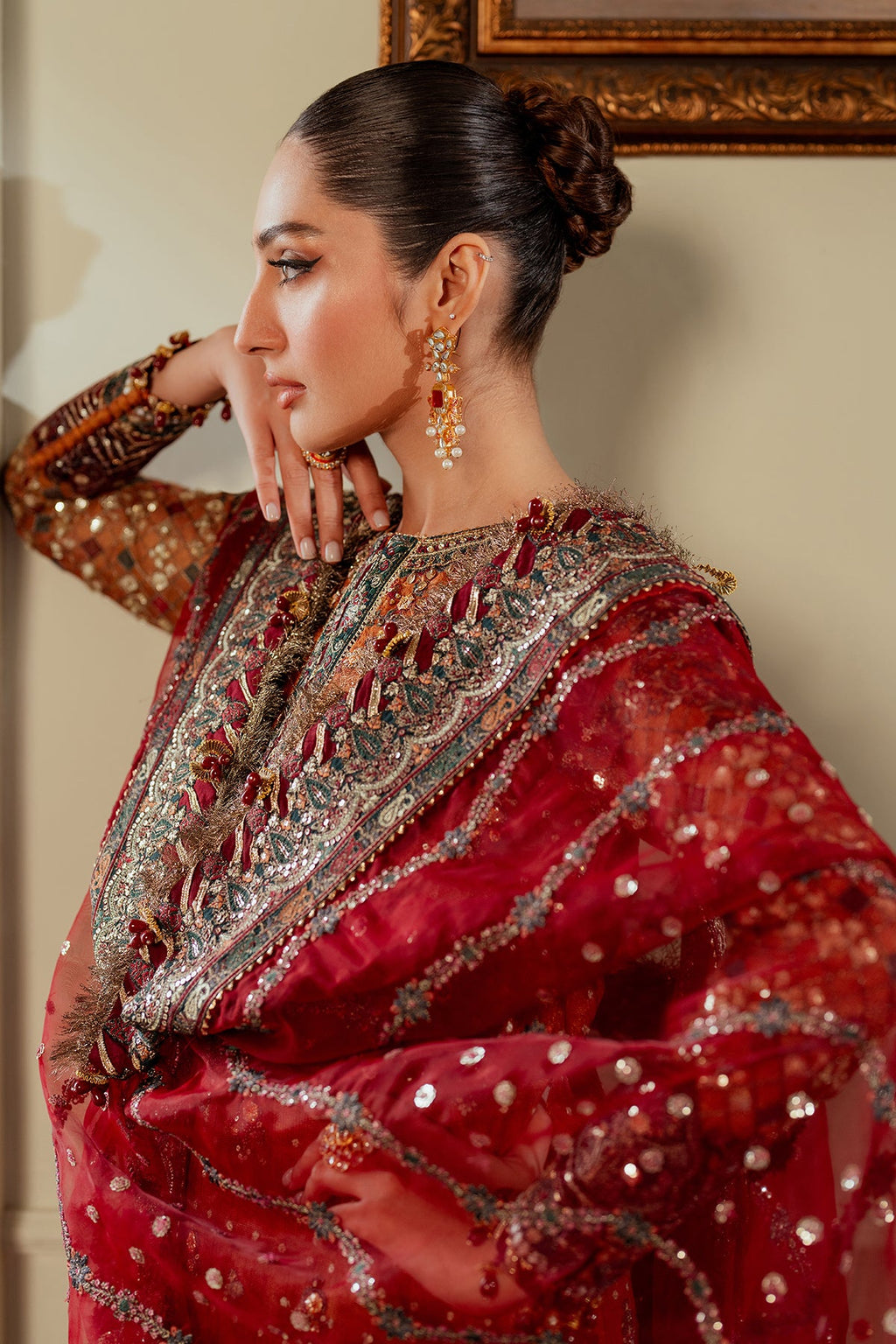 EMBROIDERED NET CH13-01 UNSTITCHED - Baroque