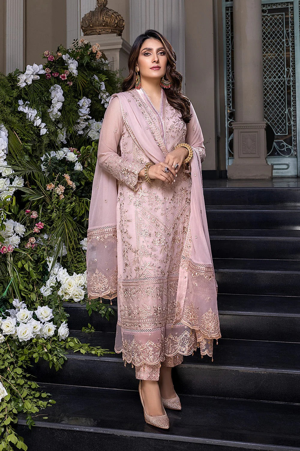 Luxury Chiffon Embroidered 3 Piece Unstitched