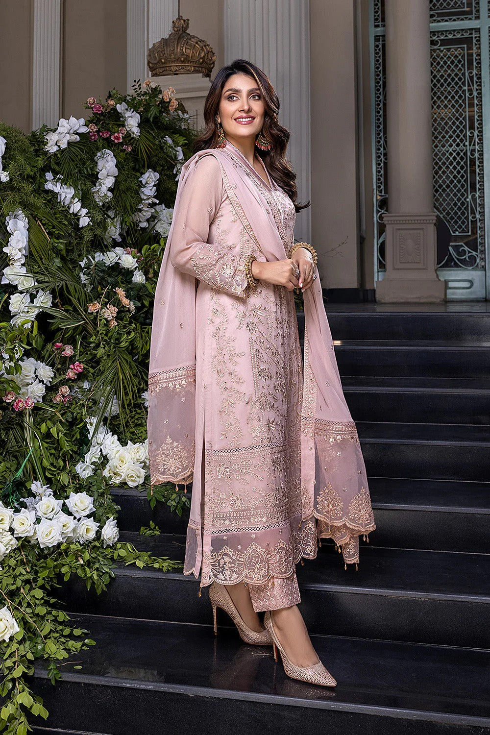 Luxury Chiffon Embroidered 3 Piece Unstitched