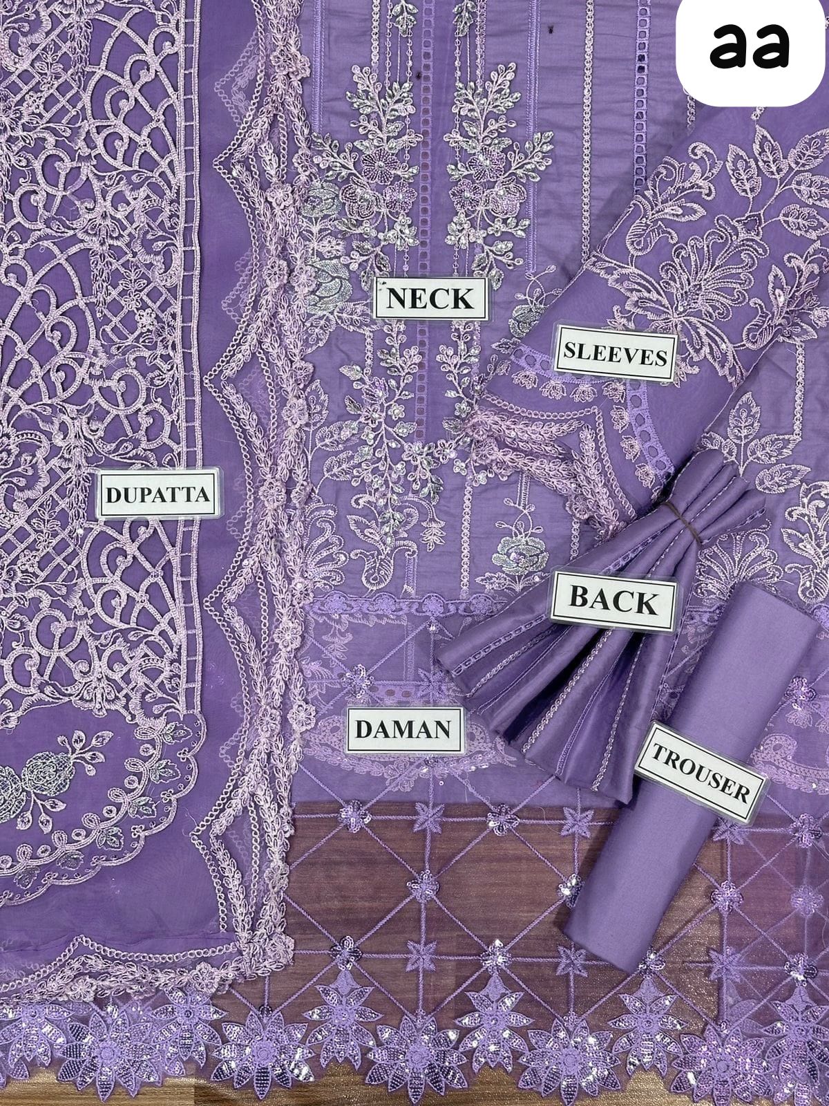 Unstitched 3 Piece MB24LL 1A - Luxury Lawn Collection