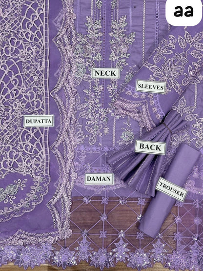 Unstitched 3 Piece MB24LL 1A - Luxury Lawn Collection