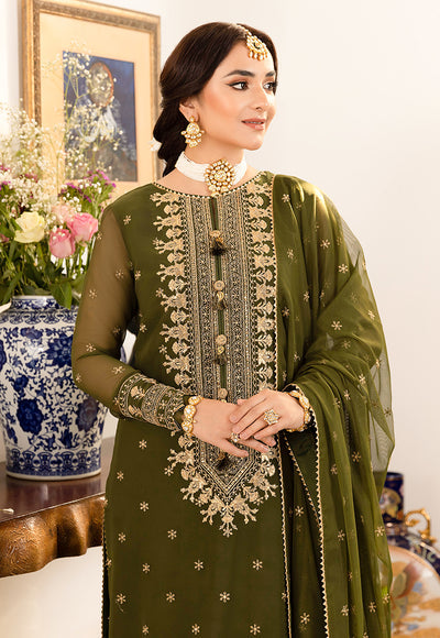 AJSM-43 EMBROIDERED CHIFFON GEORGETTE 3 PCS - Asim Jofa
