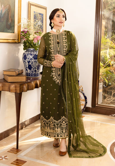 AJSM-43 EMBROIDERED CHIFFON GEORGETTE 3 PCS - Asim Jofa