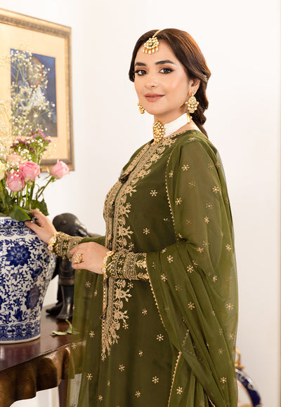 AJSM-43 EMBROIDERED CHIFFON GEORGETTE 3 PCS - Asim Jofa