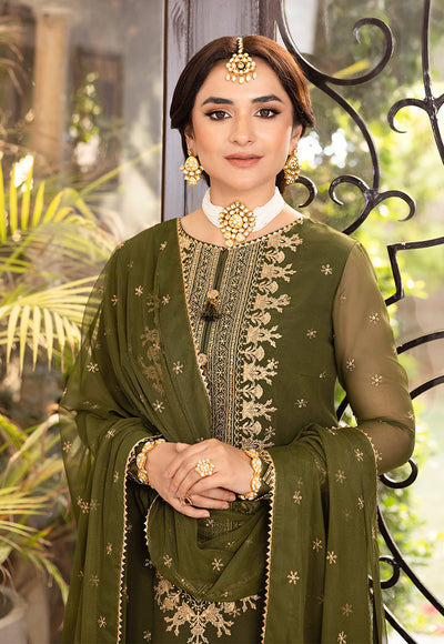 AJSM-43 EMBROIDERED CHIFFON GEORGETTE 3 PCS - Asim Jofa