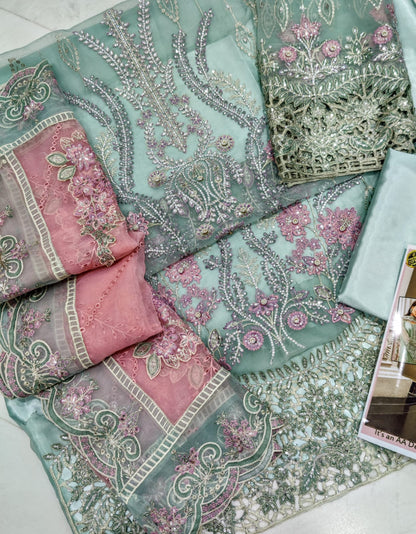 Unstitched Chiffon | MPC-23-104 Mint Green