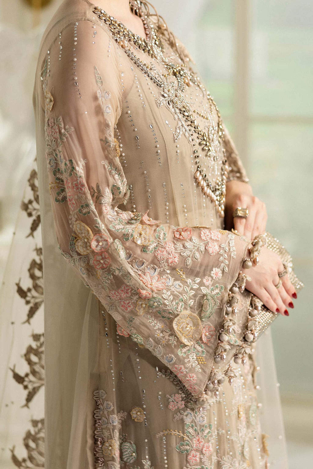3 Piece Unstitched Embroidered Chiffon Suit | MPC-25-107 - Maria B