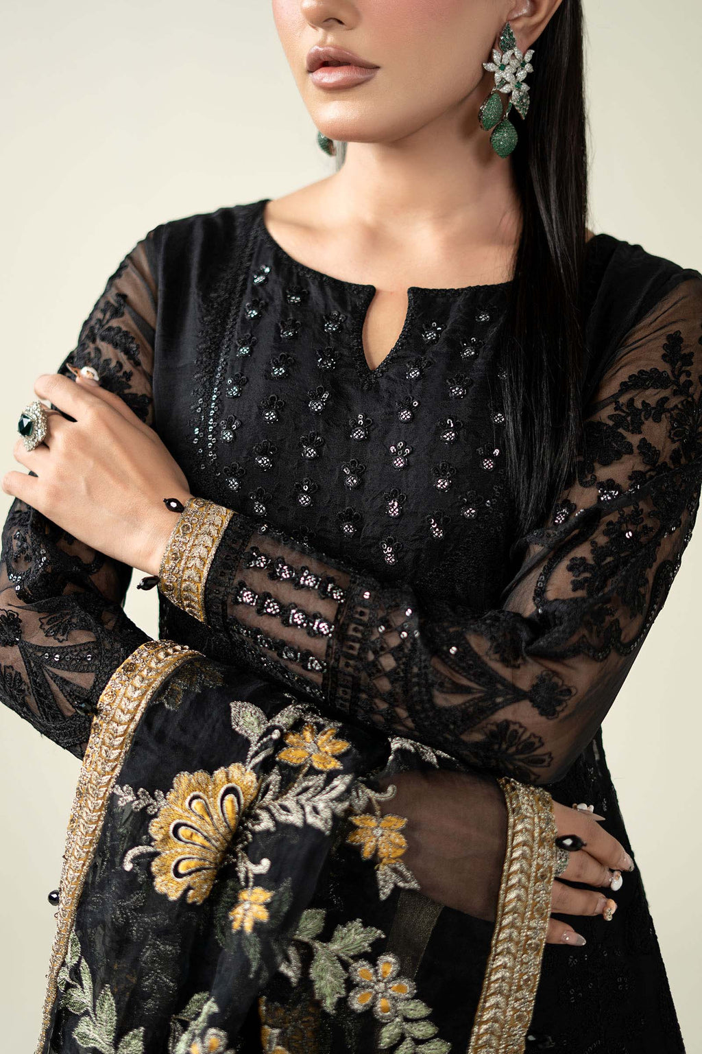 3 Piece Embroidered Suit - Maria B