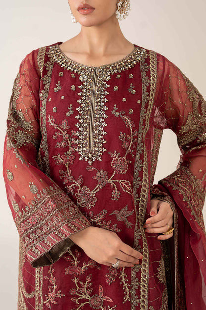 3 Piece Embroidered Organza Suit