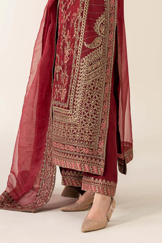 3 Piece Embroidered Organza Suit