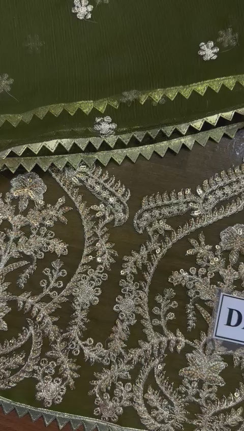 AJSM-43 EMBROIDERED CHIFFON GEORGETTE 3 PCS - Asim Jofa